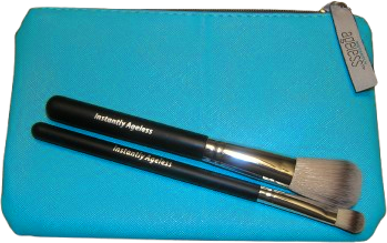 Instantly Ageless Travel Makeup Bag with 2 Brushes
